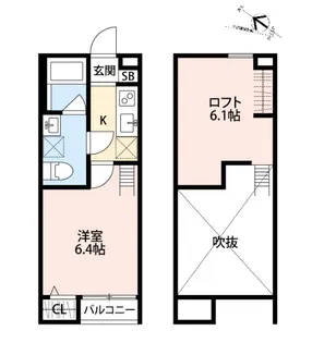 サヴォイ東林間【1階】の間取り