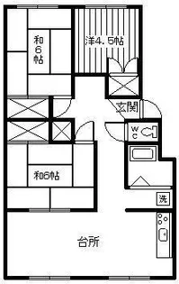 サンハイツ土々呂【1階】の間取り
