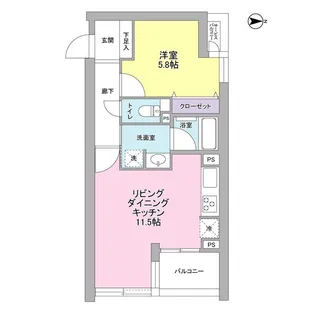 デュエット北千住マキア【4階】の間取り