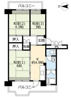 UR野菊野【7階】の間取り