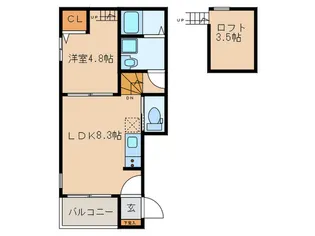 テラス菊井【2階】の間取り