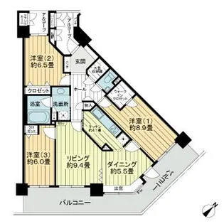 ライオンズタワー仙台広瀬【24階】の間取り