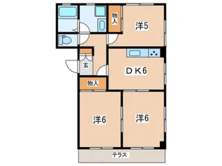 ハイツオ-クス【1階】の間取り