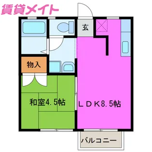 ツインレイクスI【2階】の間取り