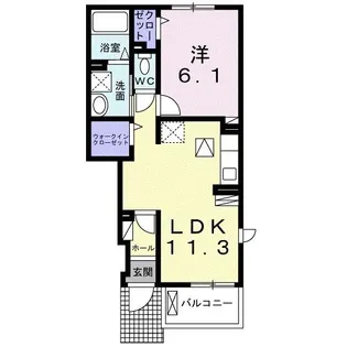ルシアン B【1階】の間取り