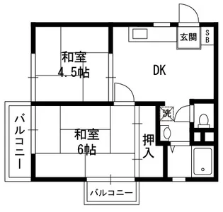 サニーハイツ【2階】の間取り