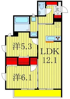 Y・ノヴェルA・B棟【3階】の間取り
