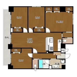 ディア・コート白楽【7階】の間取り