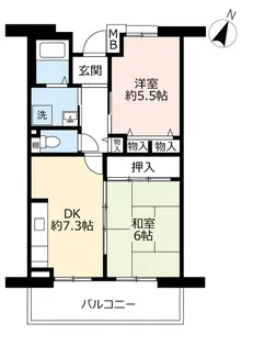 URグリーンヒルズ御影【1階】の間取り