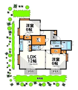 テラス喜多見ガーデン【1階】の間取り