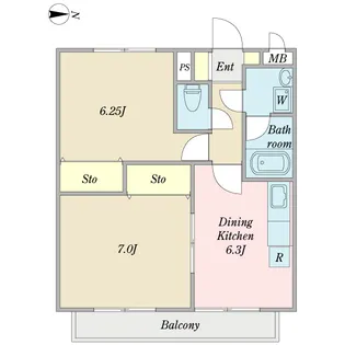 フィオーレII B棟【2階】の間取り