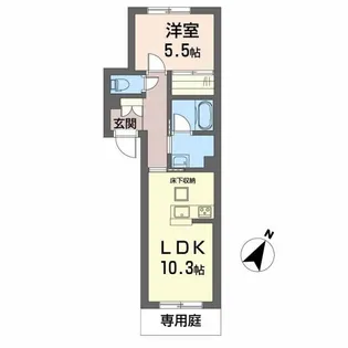 シャーメゾン イーストキャッスル【1階】の間取り