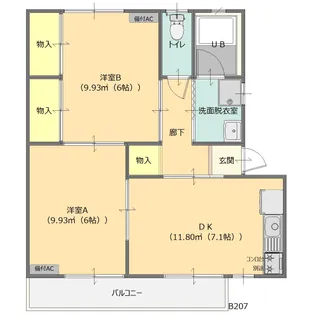 タイムレス大泉ウエストB【2階】の間取り