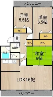 フェルザ西宮【6階】の間取り