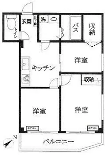 サンハイツ根岸【6階】の間取り