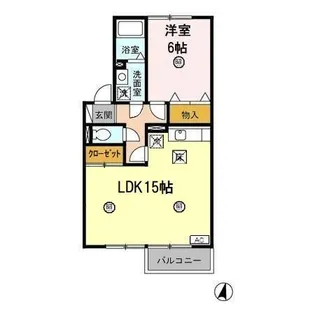 ルミエールシャトー B【1階】の間取り