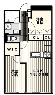 アンバーロード烏山【1階】の間取り