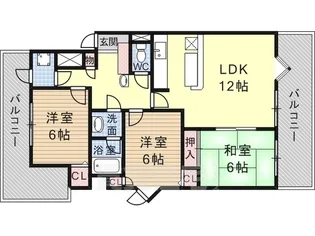光栄ハイツ茨木【3階】の間取り
