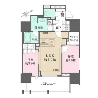 ザ・パークハウス芝御成門【7階】の間取り