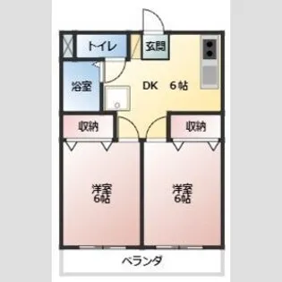 アミティエ西尾A・B(V)【2階】の間取り