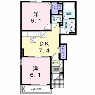 オ・ソレイユ【1階】の間取り