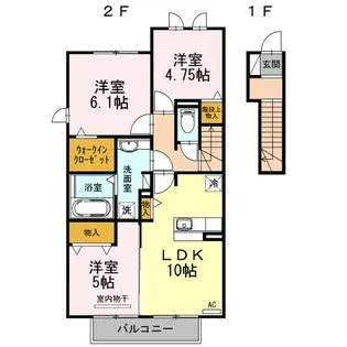 サンシャイン川八【2階】の間取り