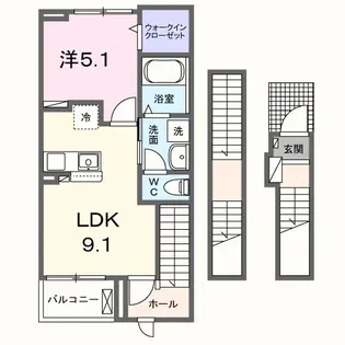 カーサ ミナト【3階】の間取り