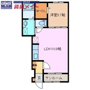 サンライズ コーポ【1階】の間取り