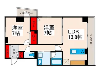 サンテラス【2階】の間取り