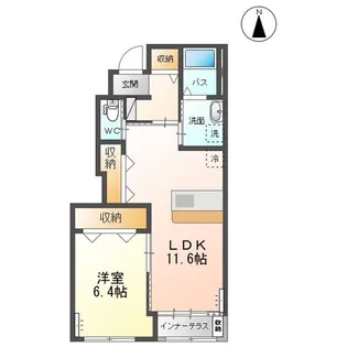Shine Village(シャイン ヴィレッジ)大木戸B【1階】の間取り