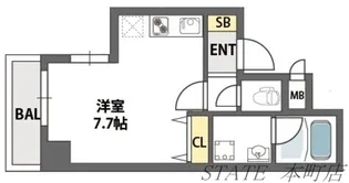 アビテ北御堂【7階】の間取り