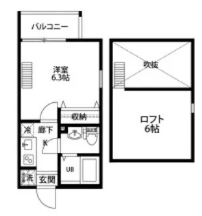 サザンフロント六町【3階】の間取り