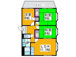 エステートビルIII【8階】の間取り