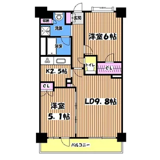 オーチャード【9階】の間取り