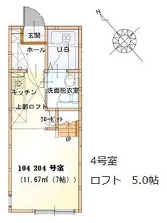 ハーミットクラブハウス石川町【1階】の間取り