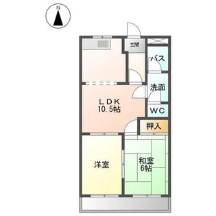 プランタン坪内B棟【2階】の間取り
