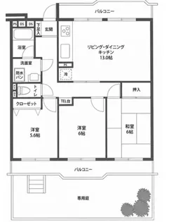 みどり野マンション【1階】の間取り