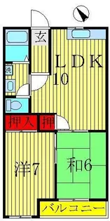 サンハイツ北柏B棟【1階】の間取り