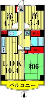 リレント谷塚【5階】の間取り