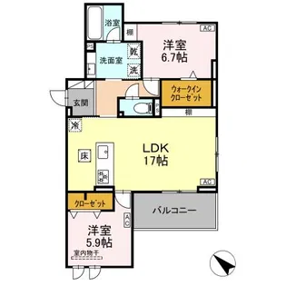 セレスティア伝馬【3階】の間取り