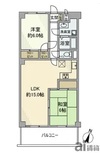 富士見マンションA棟【2階】の間取り