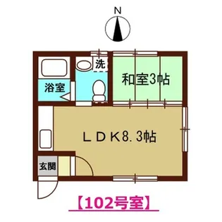 コーポかたつむり【1階】の間取り