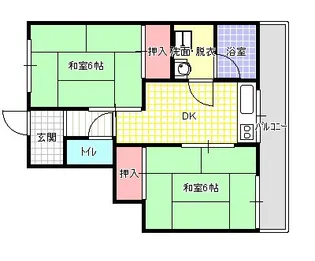 桃園マンション【2階】の間取り