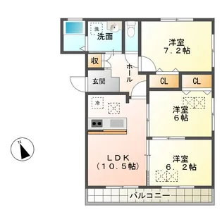 ルネスハピネス持川【2階】の間取り