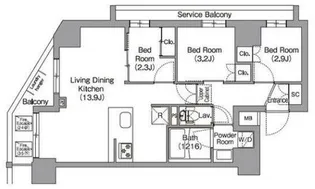 コンフォリア東葛西【3階】の間取り