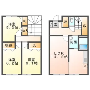 ヒロツー苫小牧C【1階】の間取り