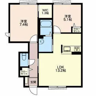 ヒュドールヒューレー G棟【1階】の間取り