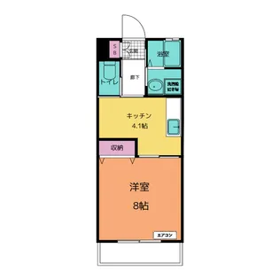 1DKの間取り画像