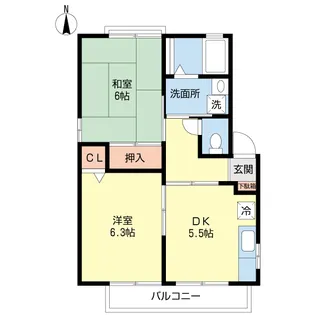 カサベルデBIDO A棟【1階】の間取り