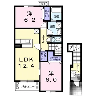 2LDKの間取り画像